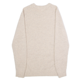 SELECTED HOMME Mens Jumper Beige Crew Neck Tight Knit Wool S