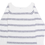 GAP Womens Patterned Jumper White Striped Crew Neck Tight Knit M