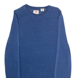 LEVI'S Mens Jumper Blue Crew Neck Tight Knit S