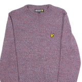 LYLE & SCOTT Mens Jumper Red Crew Neck Tight Knit Wool S