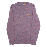 LYLE & SCOTT Mens Jumper Red Crew Neck Tight Knit Wool S