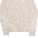 MONSOON Womens Patterned Cardigan Cream Floral Tight Knit UK 12