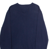 TOMMY HILFIGER Womens Jumper Blue V-Neck Tight Knit M