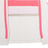 MINT VELVET Womens Patterned Jumper White Crew Neck Tight Knit Wool M