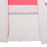 MINT VELVET Womens Patterned Jumper White Crew Neck Tight Knit Wool M