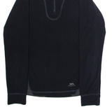 TRESPASS Mens Fleece Black Colourblock 1/4 Zip XS