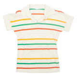 HIS Womens Polo Shirt Beige Striped M