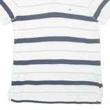 TOMMY HILFIGER Mens Polo Shirt White Striped S