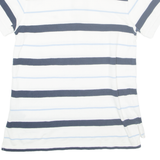 TOMMY HILFIGER Mens Polo Shirt White Striped S