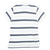 TOMMY HILFIGER Mens Polo Shirt White Striped S