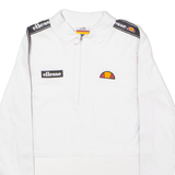 ELLESSE Womens Polo Shirt White Long Sleeve UK 6