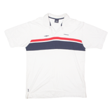 UMBRO Mens Polo Shirt White Striped XL