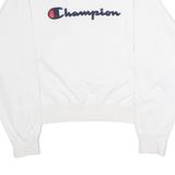 CHAMPION Cropped Womens Sweatshirt White Crew Neck S