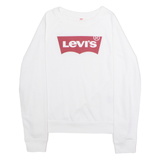 LEVI'S Womens Sweatshirt White Crew Neck S