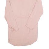 ZARA Womens Shirt Dress Pink Viscose Long Sleeve Knee Length S