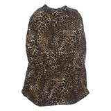 ZARA Womens A-Line Dress Brown Animal Print Long Sleeve Hi-Low S
