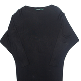 LAUREN RALPH LAUREN Womens Jumper Dress Black Long Sleeve Knee Length S