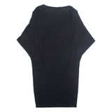 LAUREN RALPH LAUREN Womens Jumper Dress Black Long Sleeve Knee Length S