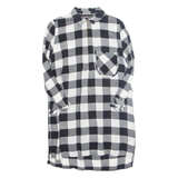 ZARA Womens Shirt Dress Black Check Long Sleeve Knee Length S