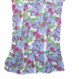 ZARA Womens Day Dress Blue Floral Short Sleeve Knee Length S