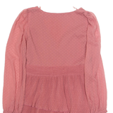 ZARA Womens Fit & Flare Dress Pink Long Sleeve Knee Length L