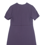 Womens A-Line Dress Purple Short Sleeve Midi M