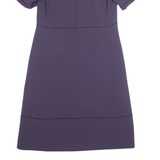 Womens A-Line Dress Purple Short Sleeve Midi M