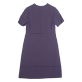 Womens A-Line Dress Purple Short Sleeve Midi M