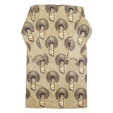 Handmade Womens Kaftan Dress Beige Crazy Pattern Long Sleeve Midi L