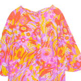 Festival Womens Shift Dress Pink Floral Knee Length S