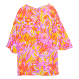 Festival Womens Shift Dress Pink Floral Knee Length S