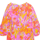 Festival Womens Shift Dress Pink Floral Knee Length S