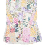 ZARA Button Up Womens Day Dress Pink Floral Long Sleeve Knee Length S