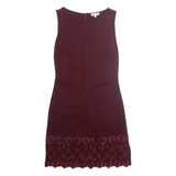 REISS Womens Shift Dress Maroon Viscose Sleeveless Knee Length UK 10
