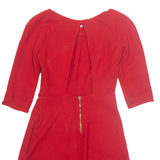 ZARA Cut Out Back Womens Skater Dress Red Short S