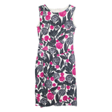 PHASE EIGHT Womens Shift Dress Black Floral Sleeveless Midi UK 10
