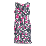 PHASE EIGHT Womens Shift Dress Black Floral Sleeveless Midi UK 10