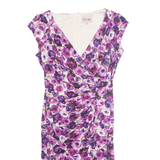 PHASE EIGHT Womens Bodycon Dress Purple Floral Short Sleeve Knee Length UK 14