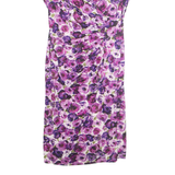 PHASE EIGHT Womens Bodycon Dress Purple Floral Short Sleeve Knee Length UK 14