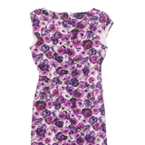PHASE EIGHT Womens Bodycon Dress Purple Floral Short Sleeve Knee Length UK 14
