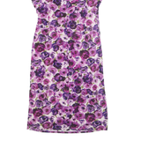 PHASE EIGHT Womens Bodycon Dress Purple Floral Short Sleeve Knee Length UK 14