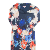 PHASE EIGHT Womens Day Dress Blue Viscose Floral Midi UK 14