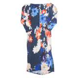PHASE EIGHT Womens Day Dress Blue Viscose Floral Midi UK 14