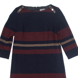 PHASE EIGHT Womens A-Line Dress Black Striped Knee Length UK 10