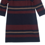 PHASE EIGHT Womens A-Line Dress Black Striped Knee Length UK 10