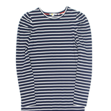 BODEN Womens Shift Dress Blue Striped Long Sleeve Midi UK 12