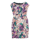 PHASE EIGHT Womens Bodycon Dress Purple Floral Sleeveless Knee Length UK 12