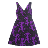 PHASE EIGHT Womens A-Line Dress Purple Floral Sleeveless Knee Length UK 10