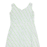 BODEN Womens A-Line Dress Green Spotted Sleeveless Midi UK 16