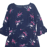 PHASE EIGHT Womens Day Dress Blue Floral Knee Length UK 16